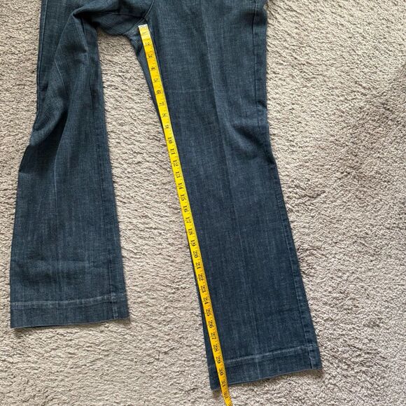 One Song Women Jeans Size 12 Blue Boho Stretch Relaxed 10" Rise - Picture 4 of 11